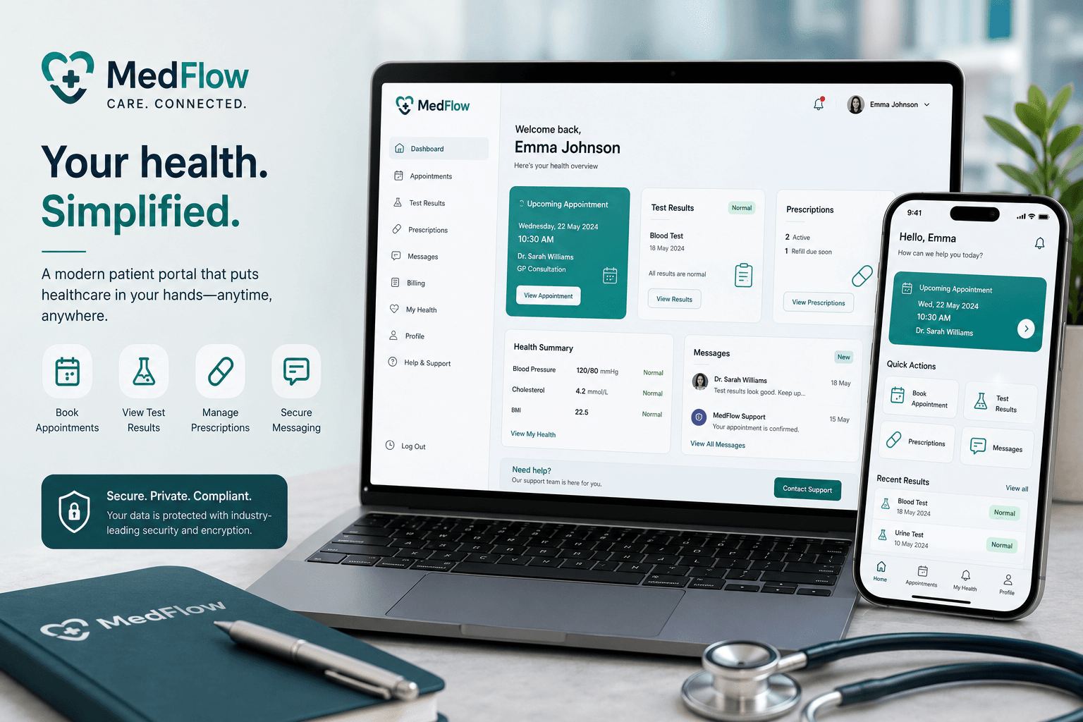 MedFlow – Healthcare Patient Portal UX