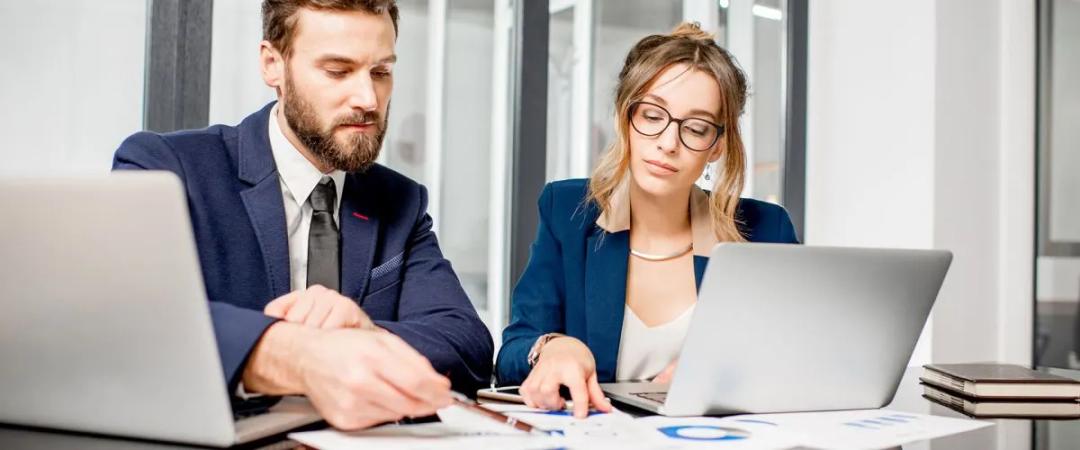 Business professionals working together